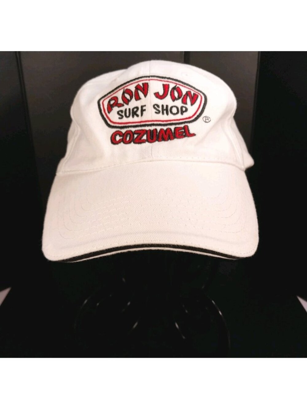 Ron Jon Surf Shop Cozumel Mexico White Embroidered Cap Adult Adjustable Hat